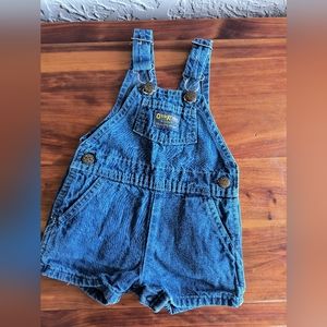 OshKosh B'Gosh Vintage Boys 6-9 months USA shortalls Vestbak Denimn Blue